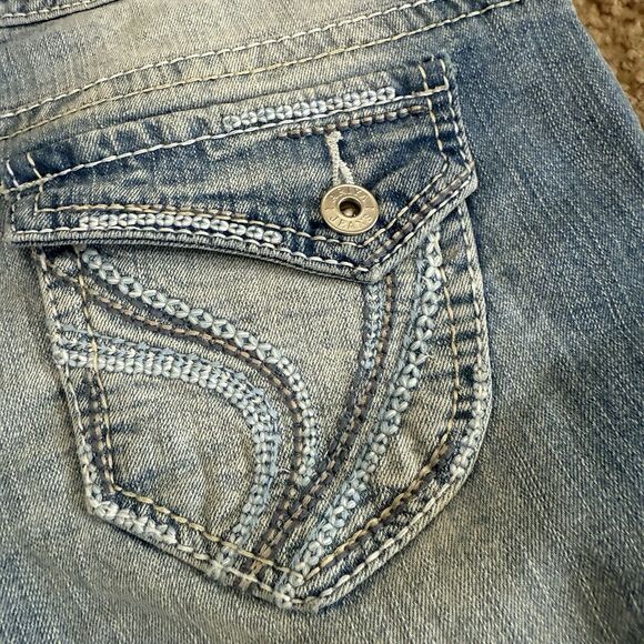 Ariya Jeans Womens 7 Short/Flare Flap Pockets Exclusively Curvy Denim NWT Grunge - Picture 13 of 13